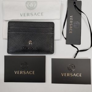Versace Bags - Versace Saffiano Slim Leather Credit Card Wallet Versace Bags - Versace Saffiano Slim Leather Credit Card Wallet